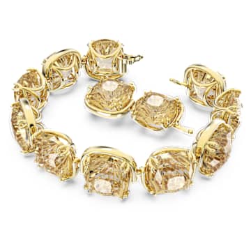 Zapestnica Harmonia, Blazinasti rez, Zlat odtenek, PVD zlatega odtenka - Swarovski, 5642337