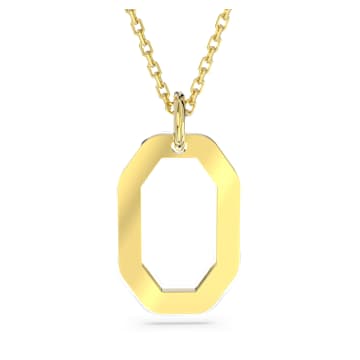Dextera pendant, Octagon shape, Medium, White, Gold-tone plated - Swarovski, 5642387