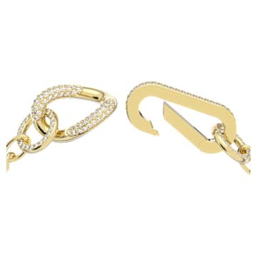 Bracelet Dextera, Pavé, Liens mélangés, Blanc, Placage de ton or - Swarovski, 5642601
