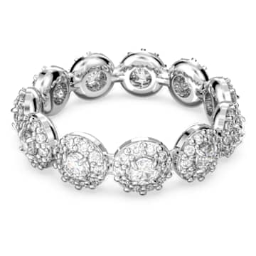 Swarovski Hyperbola ring Mixed cuts, White, Rhodium plated
