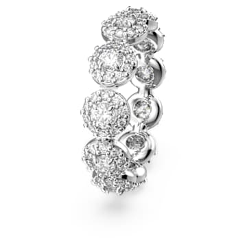 Bague Constella, Coupe ronde, Pavé, Blanche, Métal rhodié - Swarovski, 5642609