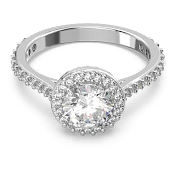 Anillo de c ctel Constella Talla redonda Pav Blanco Ba o de rodio
