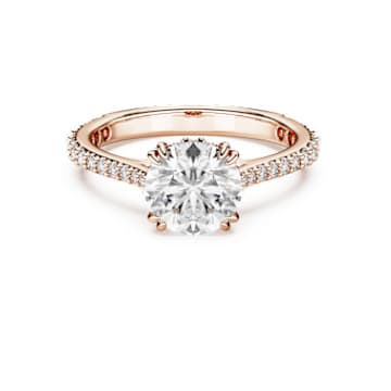 Constella cocktail ring Round cut Pav White Rose gold tone plated
