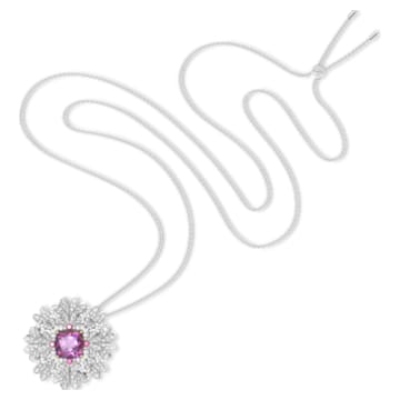 Broszka Eternal Flower, Kwiat, Różowa, Wykończenie z różnobarwnych metali - Swarovski, 5642858