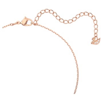 Stone necklace, Intertwined circles, Pink, Rose gold-tone plated - Swarovski, 5642884