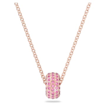 Stone pendant, Pavé, Pink, Rose gold-tone plated - Swarovski, 5642887