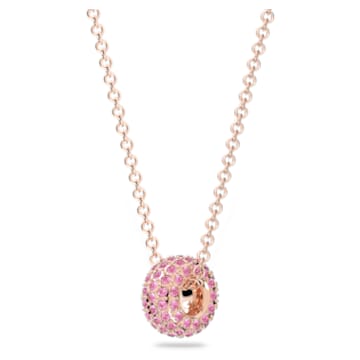 Stone pendant, Pavé, Pink, Rose gold-tone plated - Swarovski, 5642887