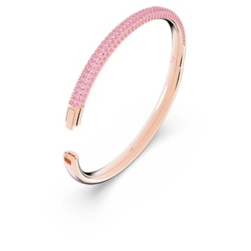 Stone bangle, Pink, Rose gold-tone PVD - Swarovski, 5642915