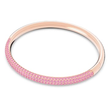 Stone bangle, Pavé, Pink, Rose gold-tone finish - Swarovski, 5642916