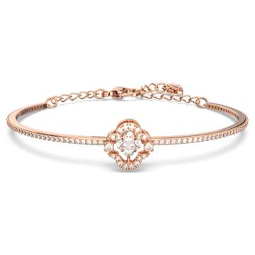 Una バングル, クローバー, ブルー, ロジウム・プレーティング | Swarovski
