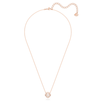 Swarovski Sparkling Dance necklace, White, Rose gold-tone plated - Swarovski, 5642928