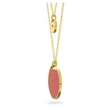 Ginger layered pendant, Red, Gold-tone plated - Swarovski, 5642940