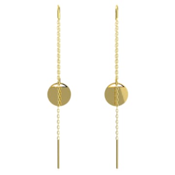 Ginger drop earrings, Long, Green, Gold-tone plated - Swarovski, 5642944