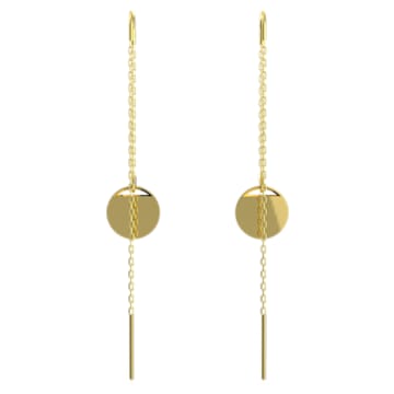 Ginger drop earrings, Pavé, Red, Gold-tone plated - Swarovski, 5642945