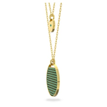Ginger layered pendant, Green, Gold-tone plated - Swarovski, 5642947