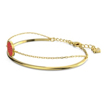 Ginger bangle, Red, Gold-tone plated - Swarovski, 5642948