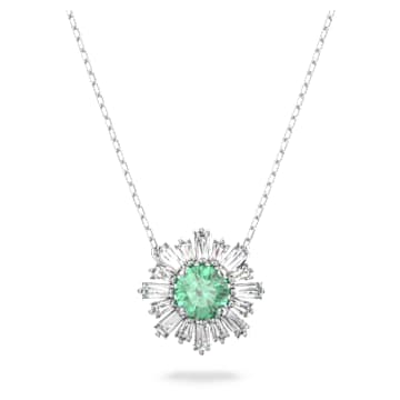 Idyllia pendant Mixed cuts Sun Green Rhodium plated