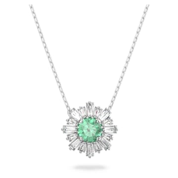 Sunshine pendant, Green, Rhodium plated - Swarovski, 5642963
