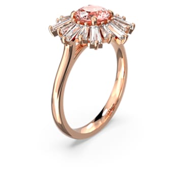 Prsten Sunshine, Růžová, Pokoveno v růžovozlatém odstínu - Swarovski, 5642970
