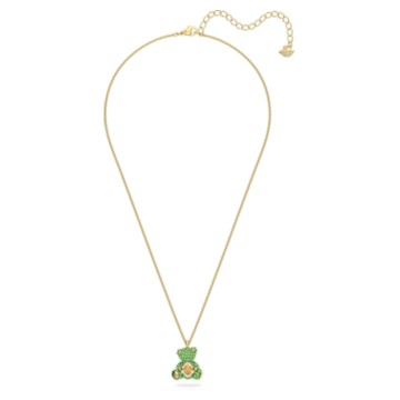 Teddy pendant, Bear, Green, Gold-tone plated - Swarovski, 5642975