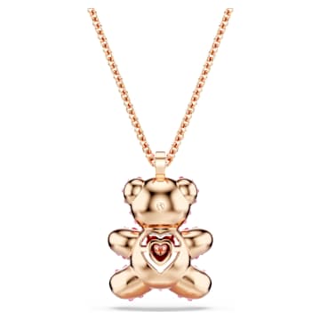 Teddy pendant, Bear, Pink, Rose gold-tone plated - Swarovski, 5642976