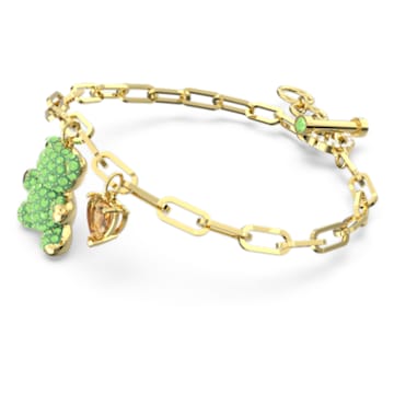 Teddy bracelet, Green, Gold-tone plated - Swarovski, 5642977