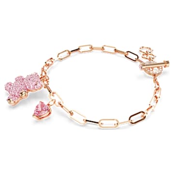 Teddy Armband, Bär, Rosa, Roségold-Legierungsschicht - Swarovski, 5642978