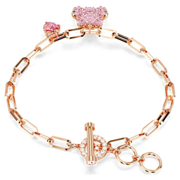 Teddy Armband, Bär, Rosa, Roségold-Legierungsschicht - Swarovski, 5642978