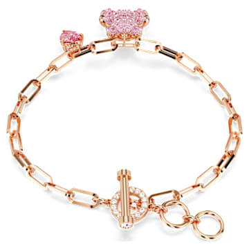 Teddy bracelet, Pink, Rose-gold tone plated - Swarovski, 5642978