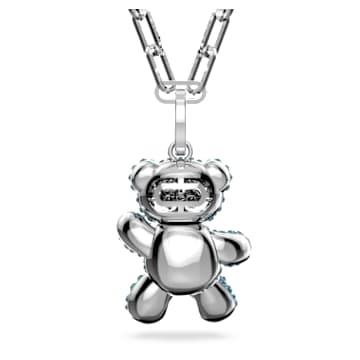Teddy pendant, Bear, Blue, Rhodium plated - Swarovski, 5642979