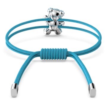 Teddy bracelet, Bear, Blue, Rhodium plated - Swarovski, 5642980