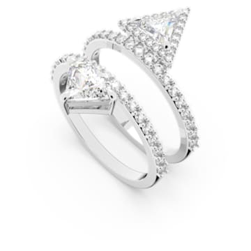 Ortyx ring, Triangle cut, White, Rhodium plated - Swarovski, 5642990