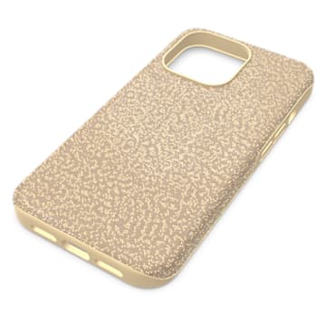 High smartphone case, iPhone® 13 Pro, Gold tone - Swarovski, 5643029