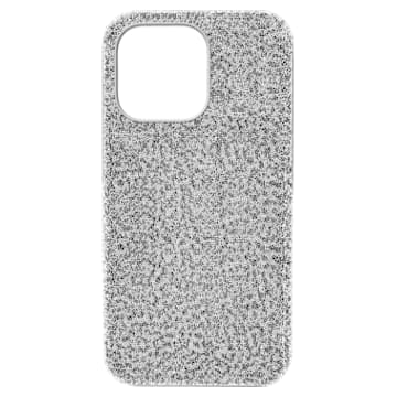 High smartphone case, iPhone® 13 Pro, Silver tone - Swarovski, 5643041
