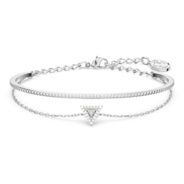 Ortyx bracelet, Triangle cut, White, Rhodium plated - Swarovski, 5643731