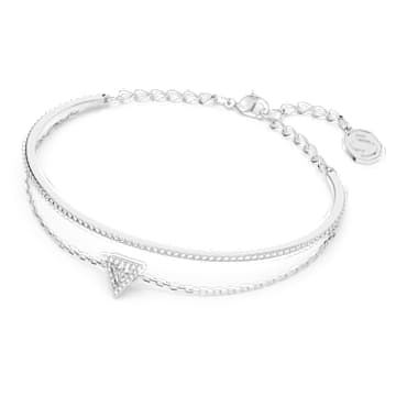 Bracelet Ortyx, Taille Triangle, Pavé, Blanc, Métal rhodié - Swarovski, 5643731