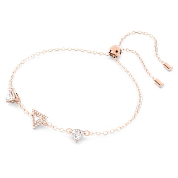 Ortyx bracelet, Triangle cut, White, Rose gold-tone plated - Swarovski, 5643737