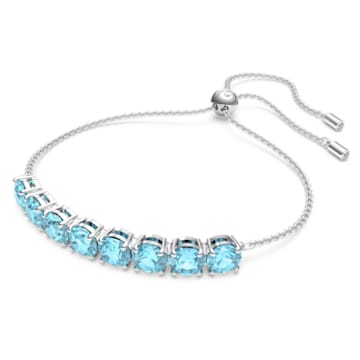 Exalta bracelet, Blue, Rhodium plated - Swarovski, 5643755