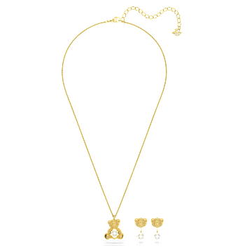 Teddy set, Bear, Yellow, Gold-tone plated - Swarovski, 5643798