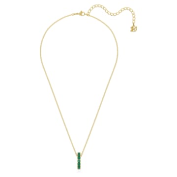 Exalta pendant, Round cut, Green, Gold-tone plated - Swarovski, 5644038