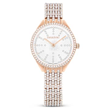 Ročna ura Attract, Izdelano v Švici, Celoten pavé, Kovinska zapestnica, Odtenek rožnatega zlata, Prevleka v rožnato zlatem odtenku - Swarovski, 5644053