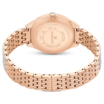 Zegarek Attract, Swiss Made, Oprawa brukowa pełna, Metalowa bransoleta, W odcieniu różowego złota, Powłoka w odcieniu różowego złota - Swarovski, 5644053