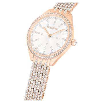 Zegarek Attract, Swiss Made, Oprawa brukowa pełna, Metalowa bransoleta, W odcieniu różowego złota, Powłoka w odcieniu różowego złota - Swarovski, 5644053