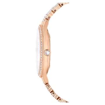 Relógio Attract, Fabrico suíço, Pavé total, Pulseira de metal, Tom ouro rosa, Acabamento em rosa dourado - Swarovski, 5644053
