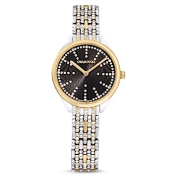 Attract horloge, Swiss Made, Pavé, Metalen armband, Zwart, Gemengde metaalafwerking - Swarovski, 5644056