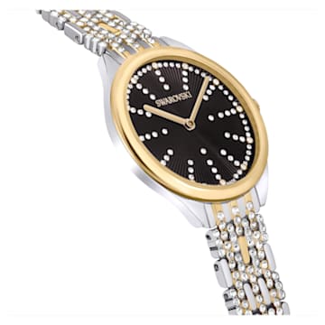 Attract horloge, Swiss Made, Pavé, Metalen armband, Zwart, Gemengde metaalafwerking - Swarovski, 5644056