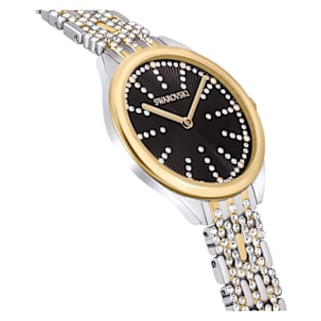 Hodinky Attract, Vyrobeno ve Švýcarsku, Pavé, Kovový náramek, Černá, Povrchová úprava použitím směsi kovů - Swarovski, 5644056