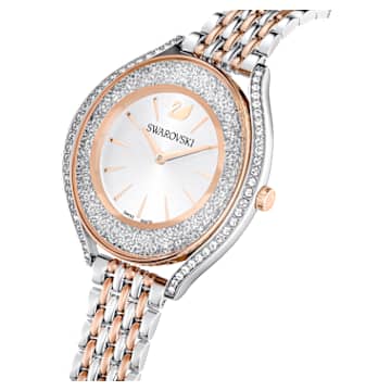 Crystalline Aura watch, Swiss Made, Metal bracelet, Rose gold tone, Mixed metal finish - Swarovski, 5644075