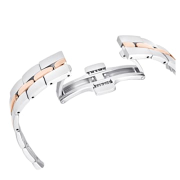 Cosmopolitan watch, Swiss Made, Metal bracelet, White, Rose gold-tone finish - Swarovski, 5644081