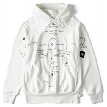 ADVISORY BOARD CRYSTALS, Gray Objects Displaced by Refraction hoodie, White - Swarovski, 5644725